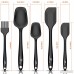 Silicone Spatula Set E LV 5-piece Heat Resistant Non-Stick Silicone Kitchen Utensils Set with Different Shapes Mixing Spatula For Icing Basting Scraping Cooking (BLACK) - B071X8N4KD